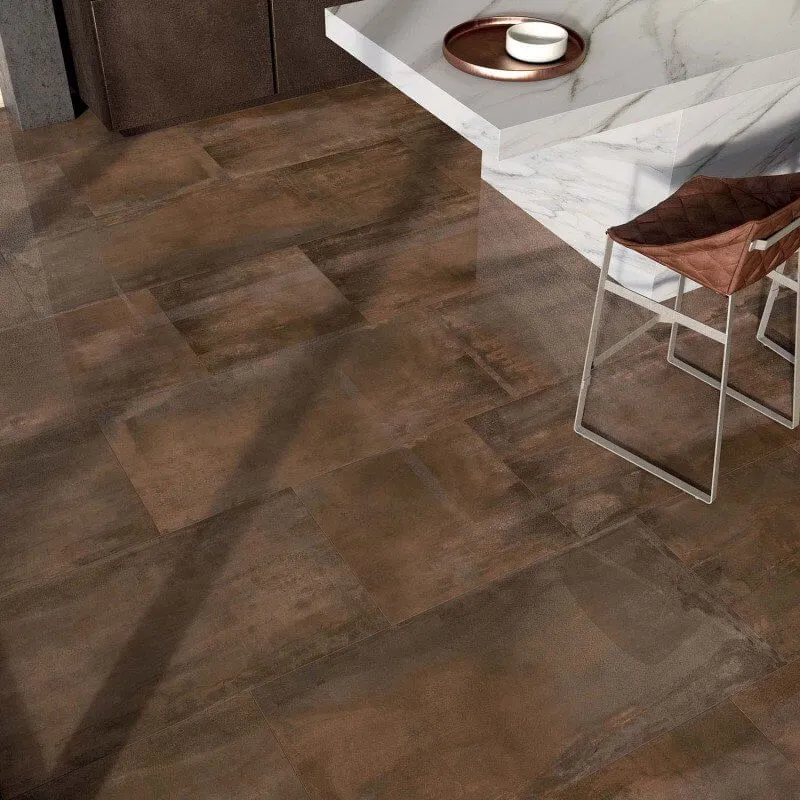 Gres Porcellanato Effetto Metallo Rettificato Lappato 60x120 8.5mm Rust Interno 9 - ABK