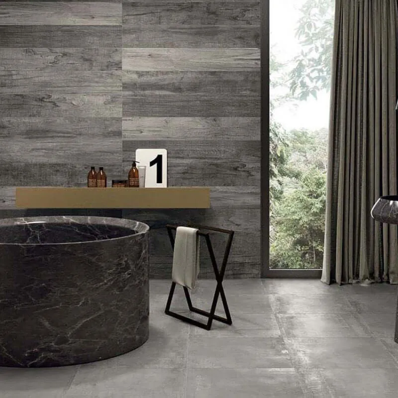 Gres Porcellanato Effetto Cemento Rettificato Naturale 30x120 8.5mm Pearl Interno 9 - ABK