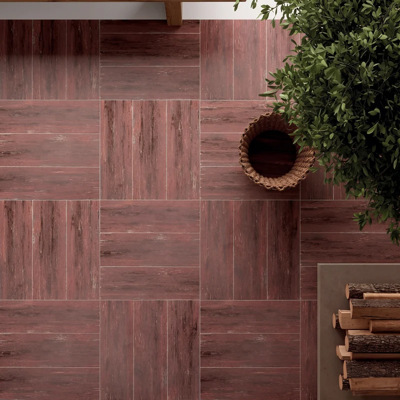 Gres Porcellanato Effetto Legno Naturale 18.7x56 Bordeaux I Gozzi - Antica Ceramica D'Agostino