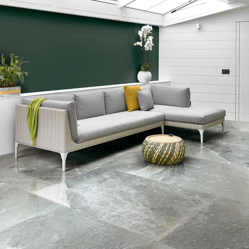 Gres Porcellanato Effetto Pietra Rettificato Naturale 30x60 9mm Maui Green Rock Salt - Florim