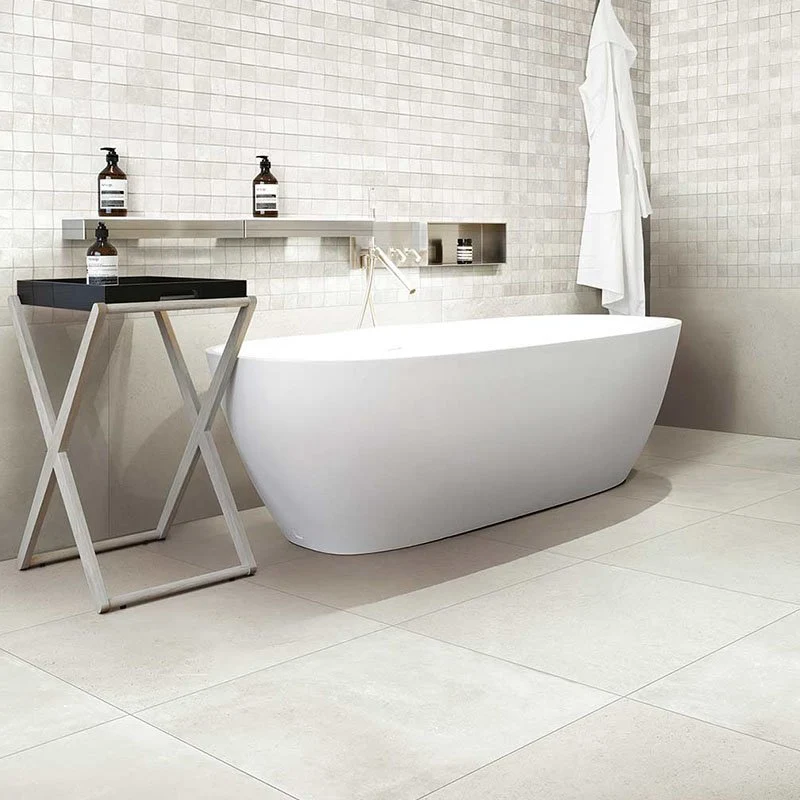 Gres Porcellanato Effetto Cemento Rettificato Naturale 60x60 9mm White Maps - Florim