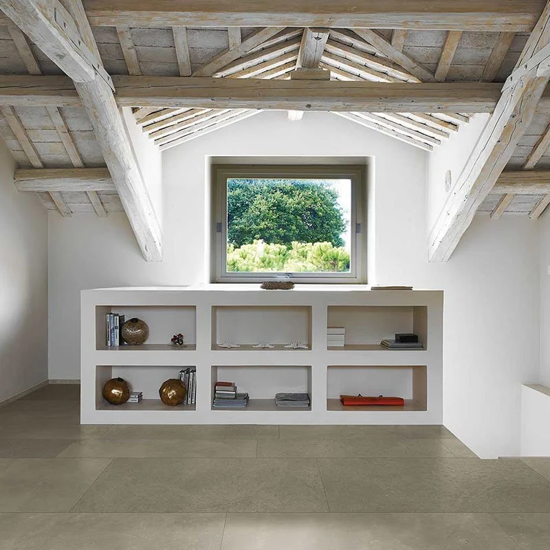 Gres Porcellanato Effetto Cemento Rettificato Naturale 30x60 9mm Beige Maps - Florim