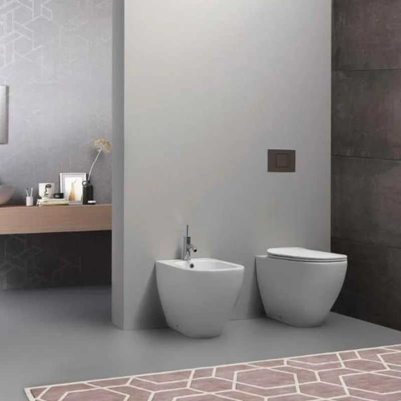 Vaso Filomuro Forever 50 Bianco Lucido Coprivaso Slim Soft Close - Disegno Ceramica