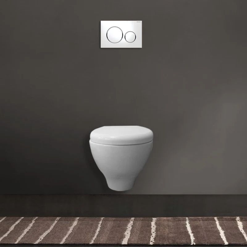 Vaso Sospeso Eden Bianco Lucido Coprivaso Soft Close - Ceramica Galassia