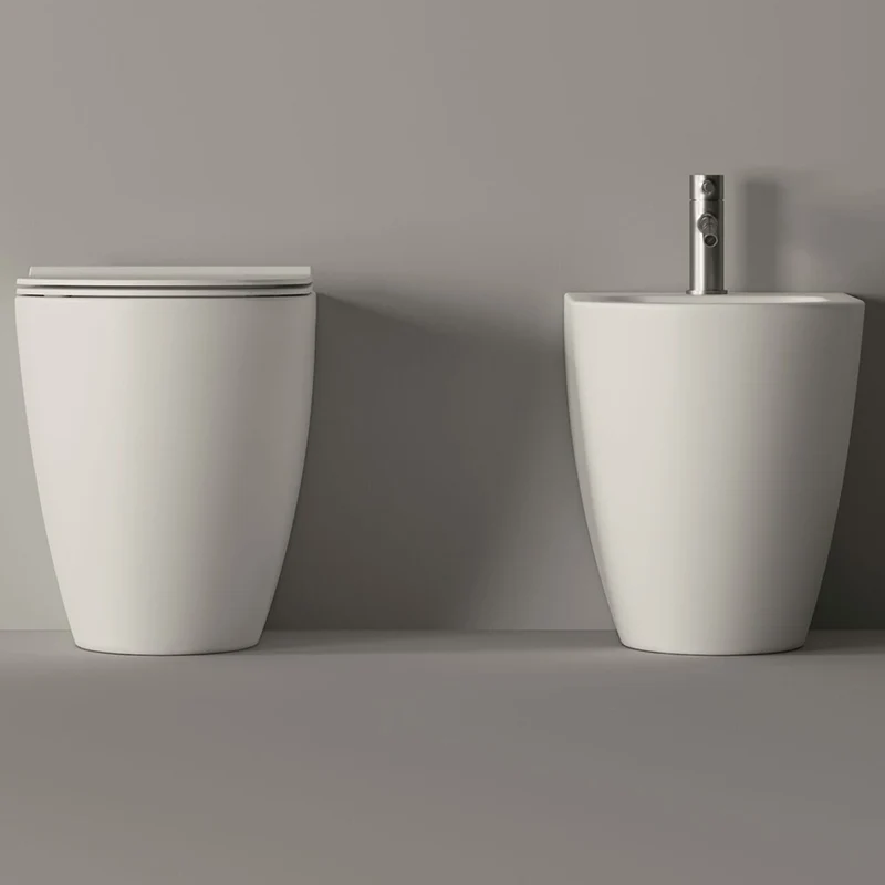 Vaso Filomuro Form Bianco Opaco Scarico Traslato Coprivaso Slim - Alice