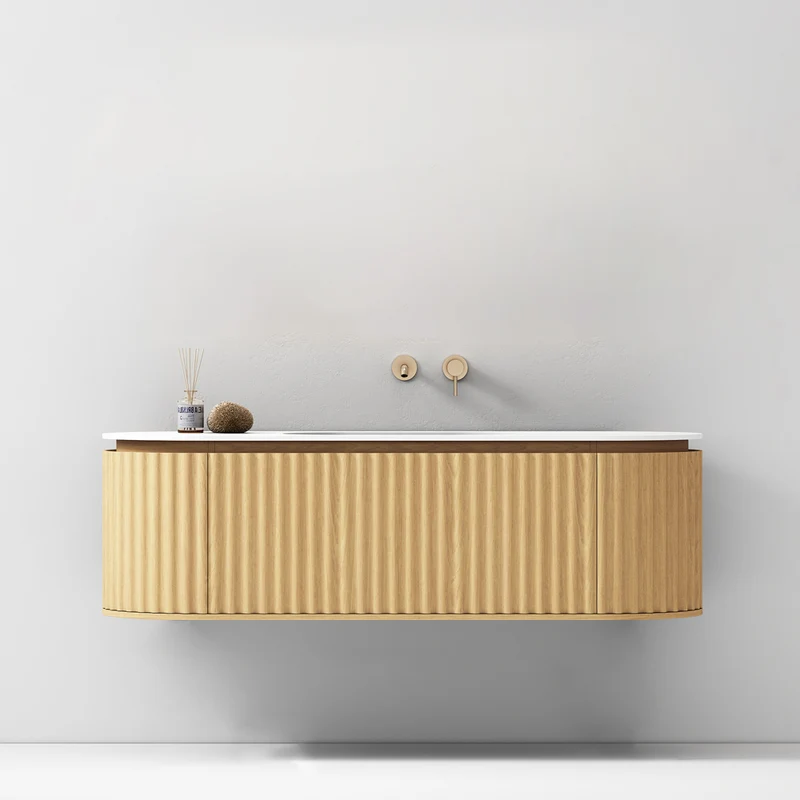 Mobile Bagno Sospeso 140 cm Rovere Chiaro Sospeso Senza Specchio - Reid