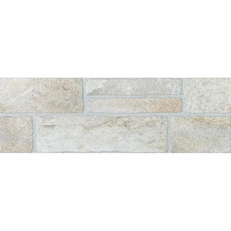 Gres Porcellanato Effetto Muretto Naturale 20x60 Grigio chiaro Bisaccia - Abitare