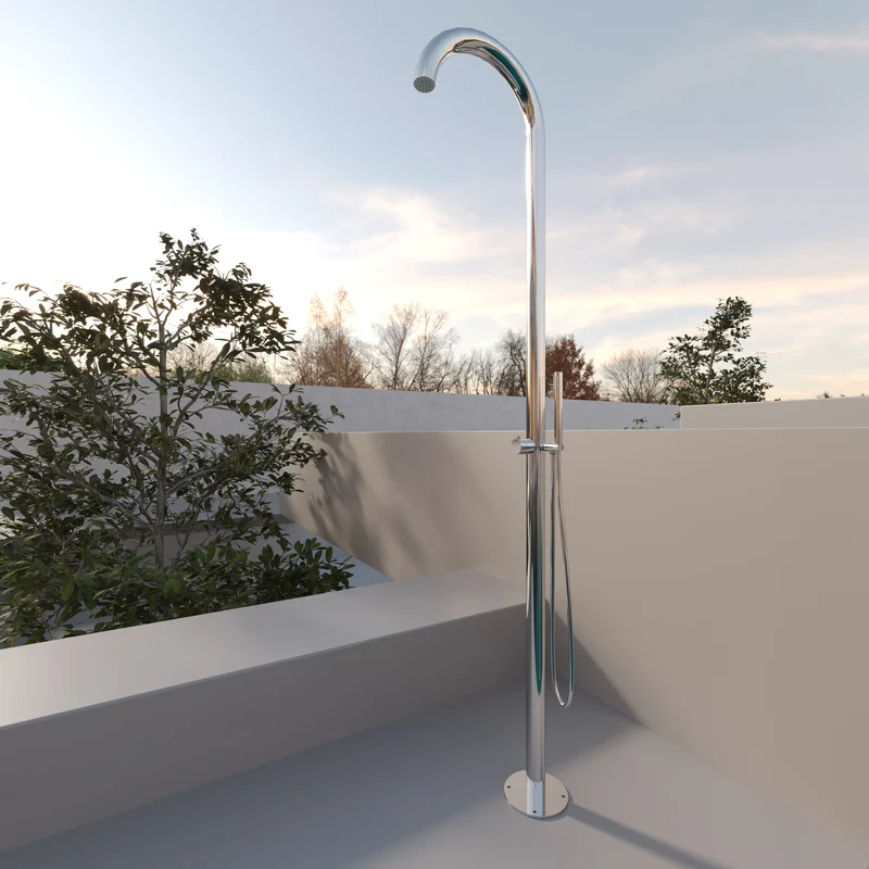 Colonna Doccia Per Esterno con Doccino in Acciaio Inox Zoe Plus - Meda