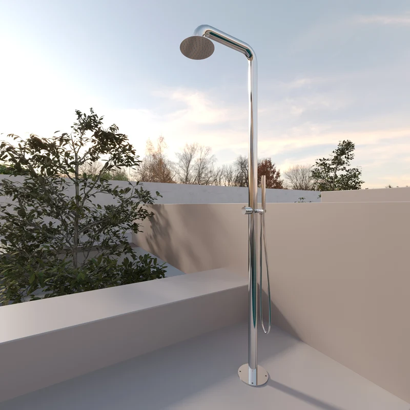 Colonna Doccia Per Esterno con Doccino in Acciaio Inox Alba Plus - Meda