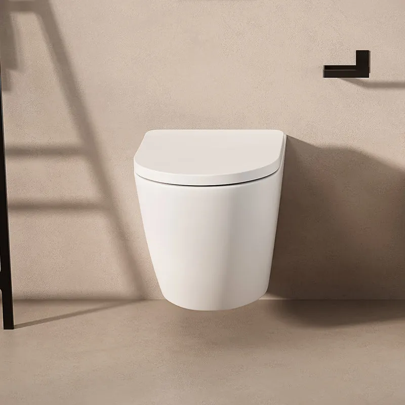 Vaso Sospeso Giada 53 Scarico Tornado Bianco Opaco e Coprivaso Soft Close - Meda