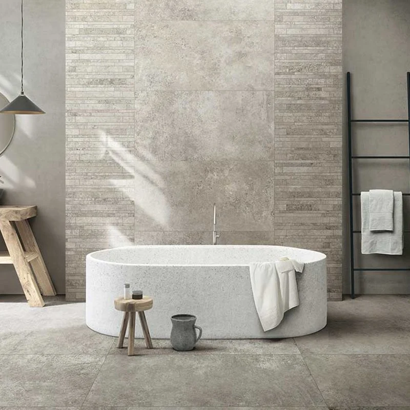 Gres Porcellanato Effetto Cemento Rettificato Naturale 30x60 9mm Used Grey Artifact - Florim