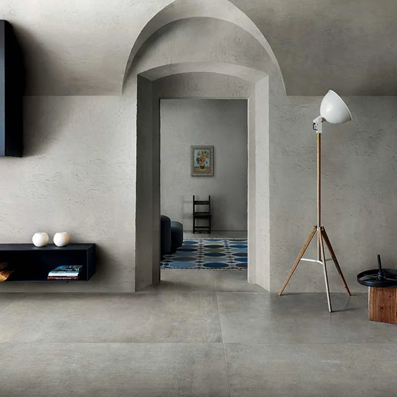 Gres Porcellanato Effetto Cemento Rettificato Naturale 40x80 9mm Gris Matieres De Rex - Florim