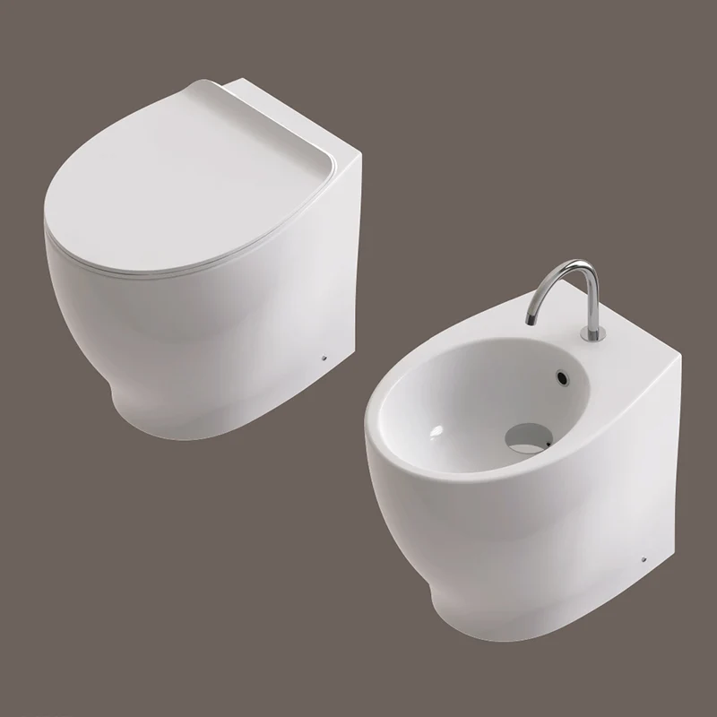 Vaso Filomuro Rimless Senza Brida Bianco Lucido Coprivaso Slim Soft Close Gran Mascalzone - Domus Falerii