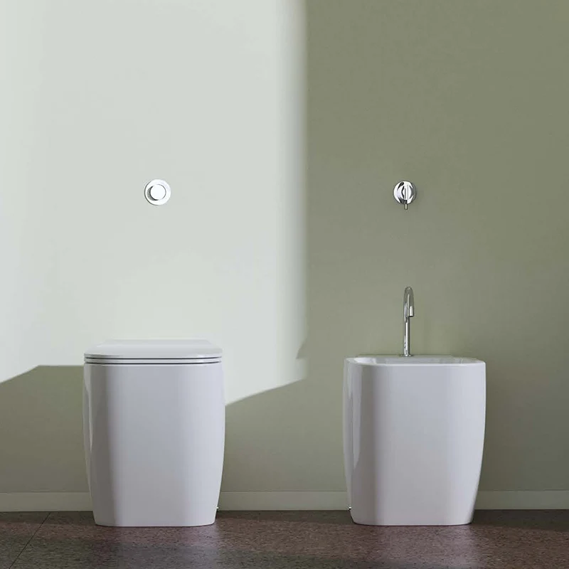 Vaso Filomuro Rimless Senza Brida Bianco Lucido Coprivaso Soft Close F50 Special - Domus Falerii
