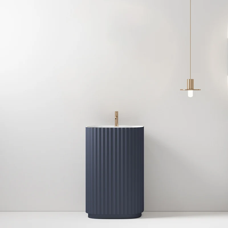 Lavabo Freestanding Reid 50 cm Blu Mare Senza Specchio - Meda