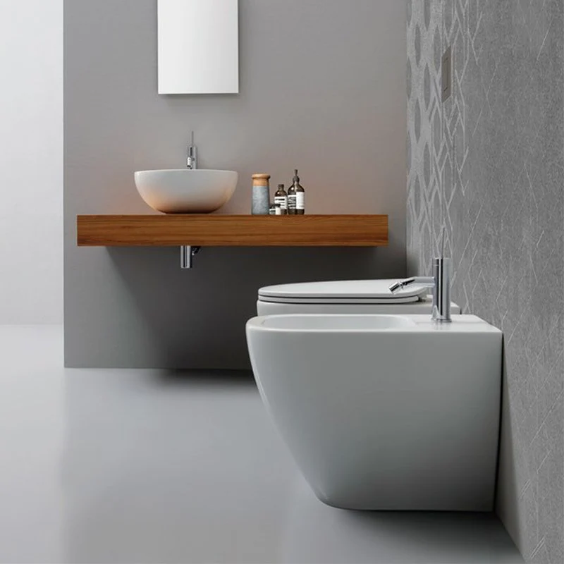 Vaso Filomuro Forever 55 Bianco Lucido Coprivaso Slim Soft Close - Disegno Ceramica