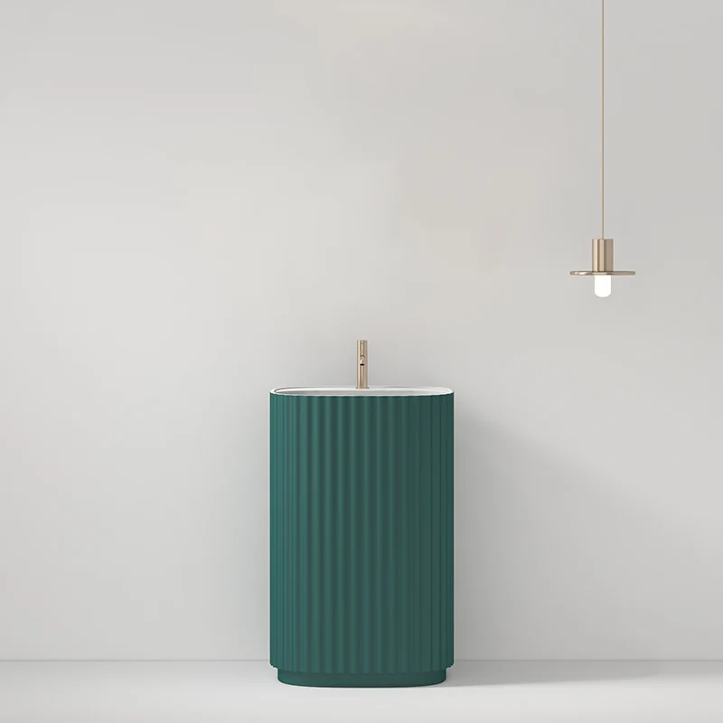 Lavabo Freestanding Reid 50 cm Verde Bottiglia Senza Specchio - Meda