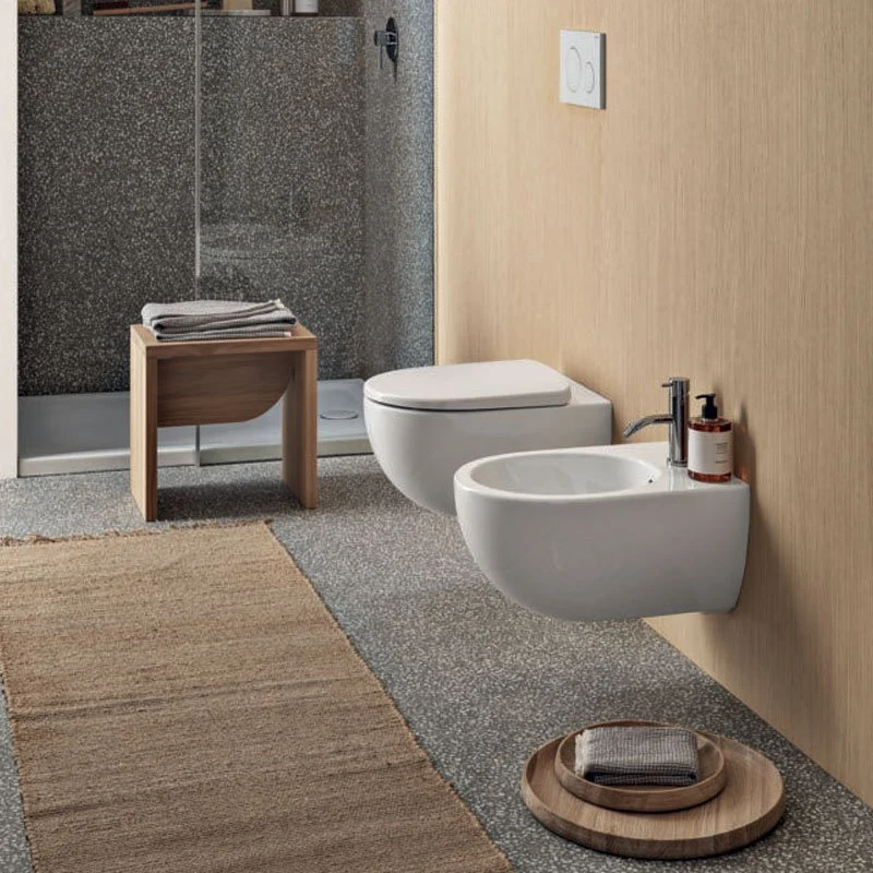 Vaso Sospeso Selnova Premium Bianco Lucido Coprivaso Soft Close - Geberit