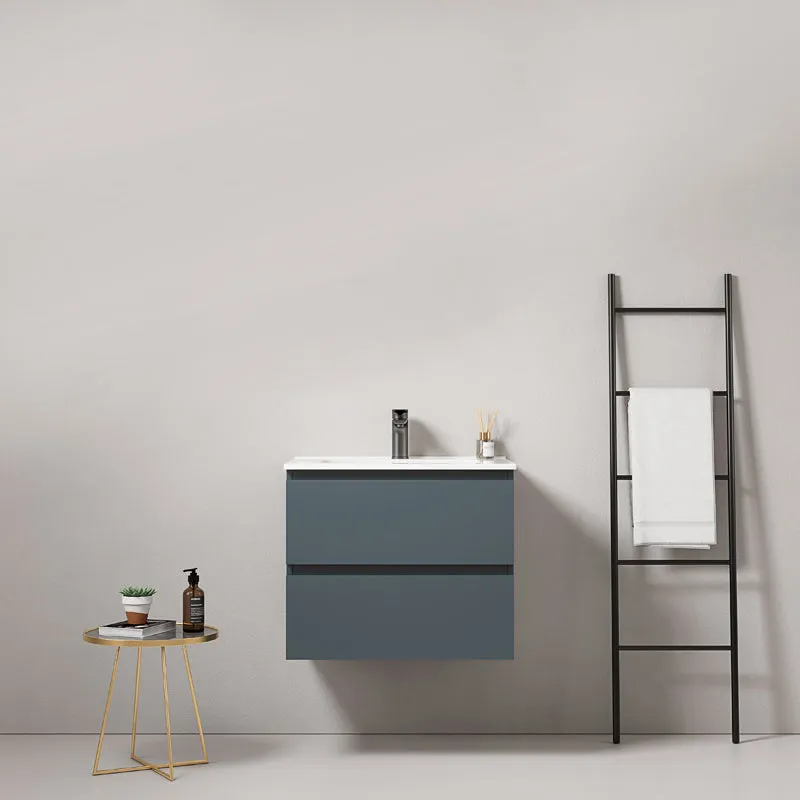 Mobile bagno sospeso 60 cm Blu Mare Lavabo in Ceramica Senza Specchio - Fiji Paint