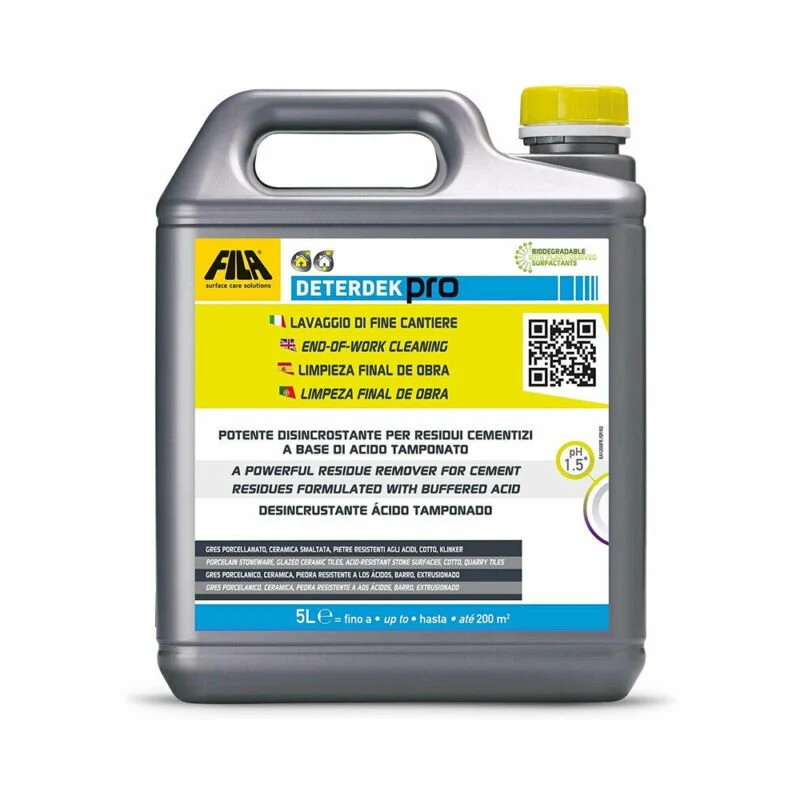 Detergente Lavaggio Fine Cantiere Liquido Disincrostante Deterdek Pro 5 LT - Fila