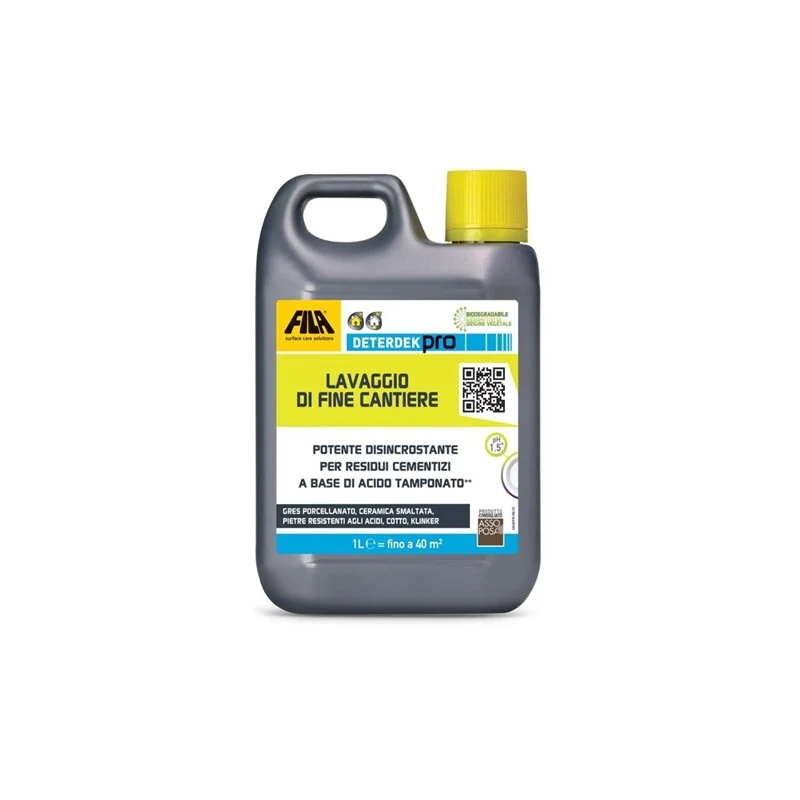 Detergente Lavaggio Fine Cantiere Liquido Disincrostante Deterdek Pro 1 LT - Fila