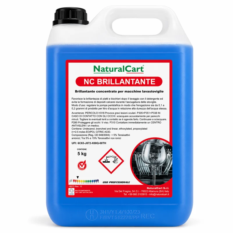 Brillantante NaturalCart – Brillantezza Perfetta e Zero Aloni (Lattina da 5 Kg)