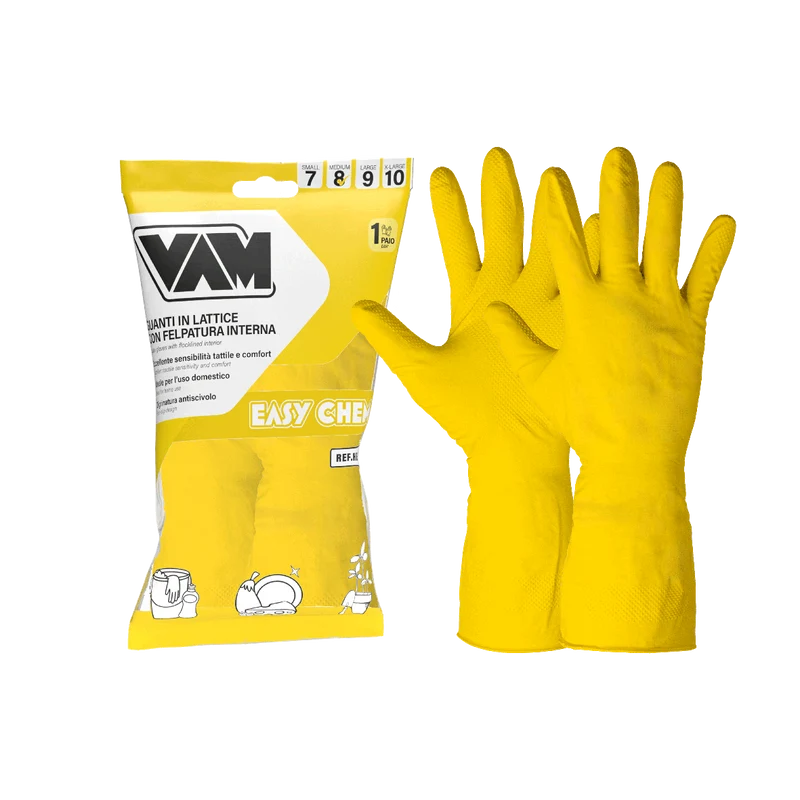 Guanti lattice chimici VAM Easy Chem - cartone 144 paia - certificati alimentare EN 1186