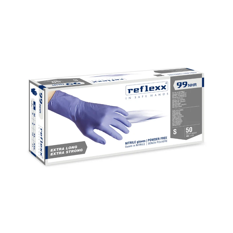 Guanti monouso in nitrile X-Long Reflexx R99 NHR - 8,8g | 10 box da 50 pezzi