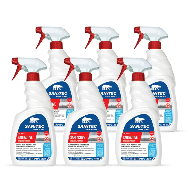 Sani Active 1804-S SANITEC PMC — Sgrassatore Disinfettante 6×750 ml