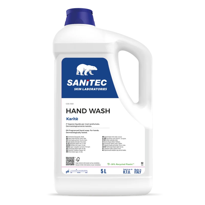Hand Wash Karité 1050 SANITEC — Sapone Liquido Mani Tanica 5 L