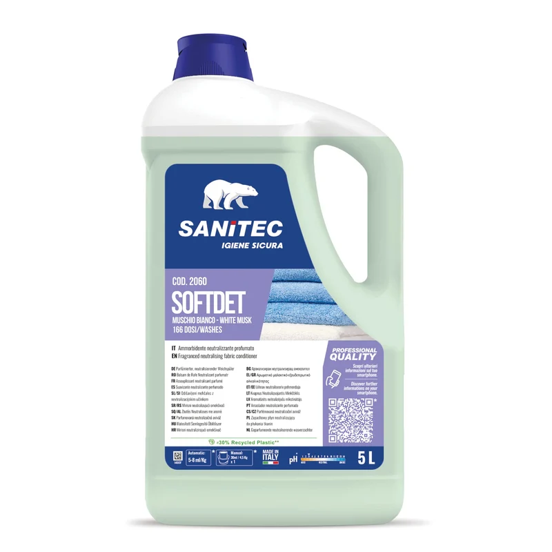 Softdet 2060 SANITEC - Ammorbidente Neutralizzante Profumato per Biancheria - Tanica da 5L