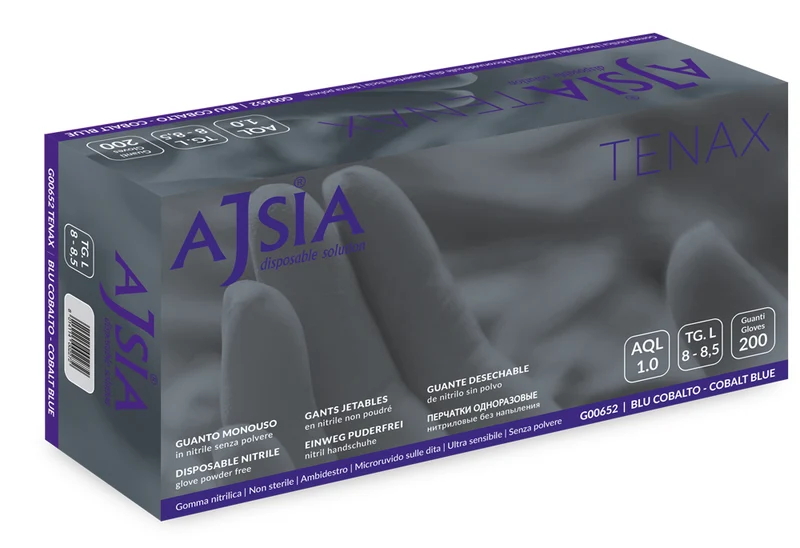 Guanti monouso in nitrile: Tenax - 2,8 g | G00652 - Ajsia | 10 box da 200 pezzi