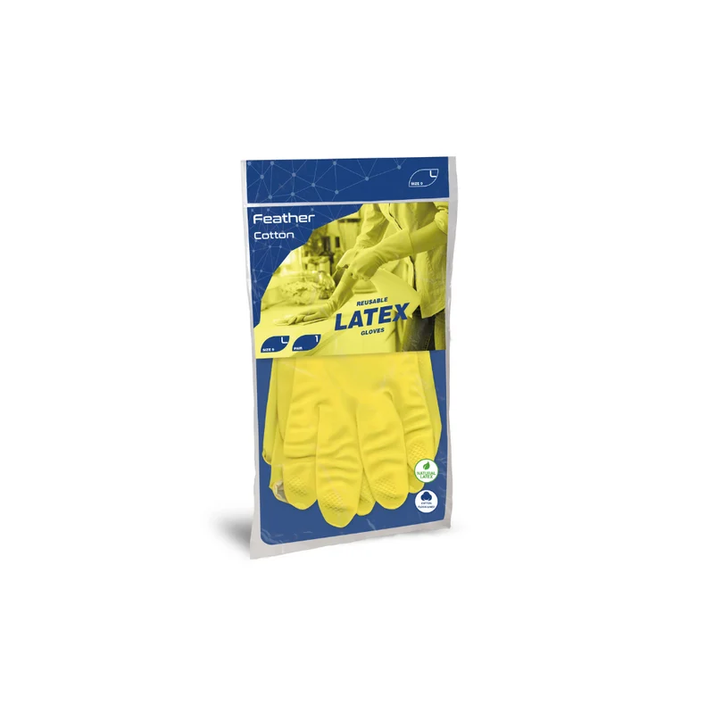 Guanti riutilizzabili in lattice felpato Feather Cotton - 40,0 g | FC | 120 paia