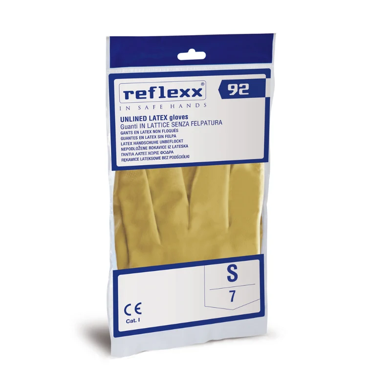 Guanti riutilizzabili in lattice satinato felpato Reflexx 92 - 50,0 g - 120 paia
