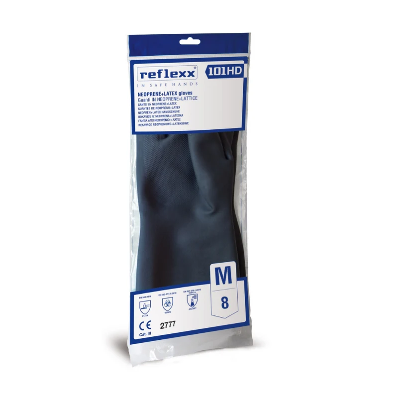 Guanti riutilizzabili in neoprene + lattice felpato Reflexx 101 HD - 105,0 g - 50 paia