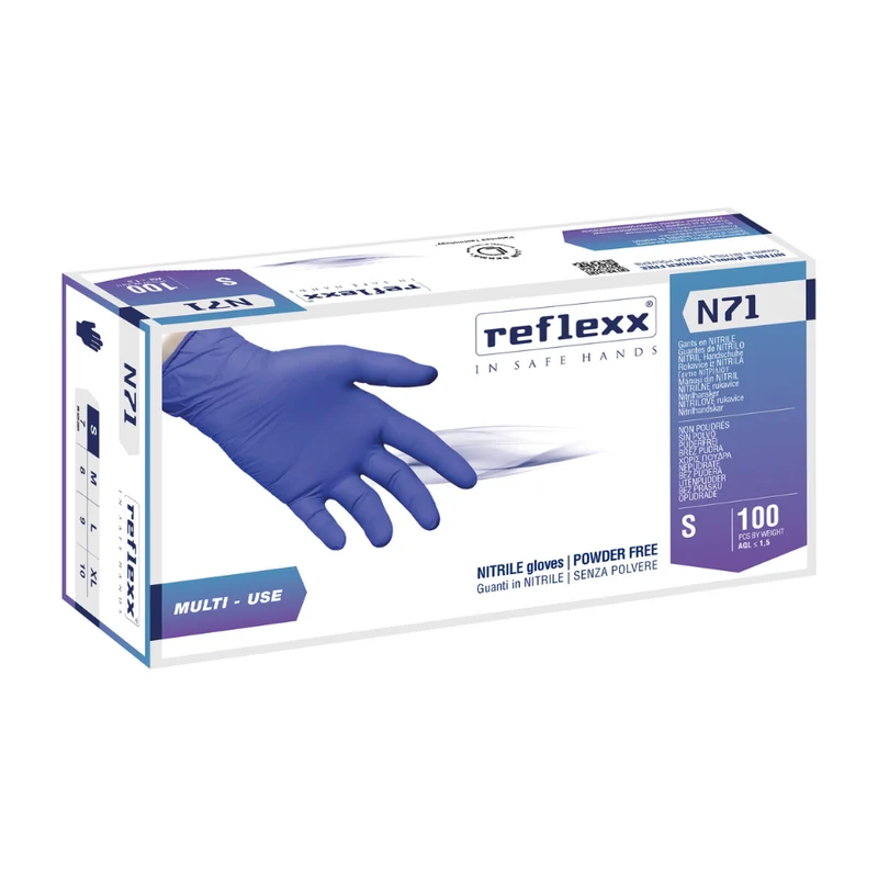 Guanti monouso in nitrile ipoallergenico Reflexx N71 - 4,2 g - 10 box da 100 pezzi