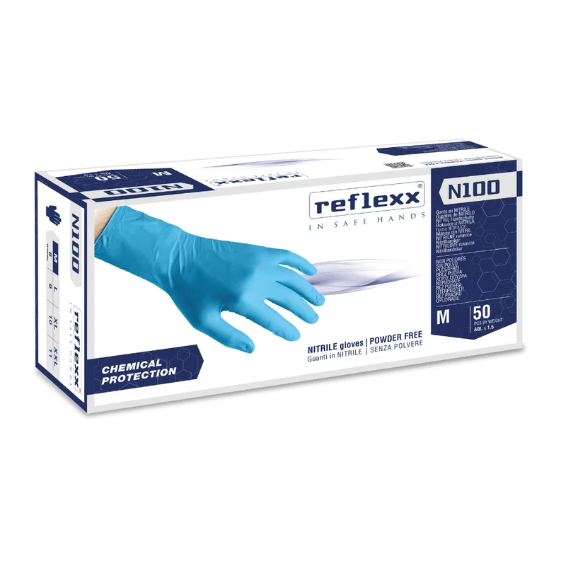 Guanti monouso in nitrile X-Long Tipo A ipoallergenico Reflexx N100 - 14 g - 10 box da 50 pezzi