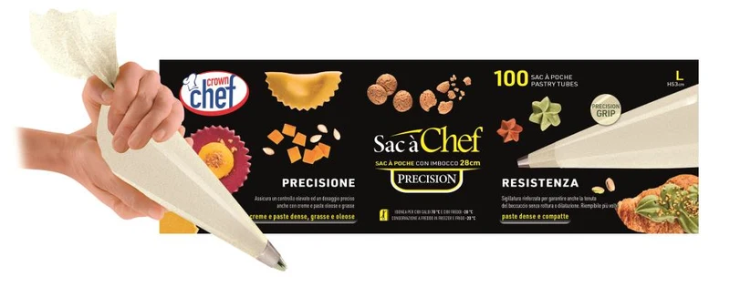 Crown Chef sac à poche monouso per pasticceria e cucina professionale — cartone 1.000 pz