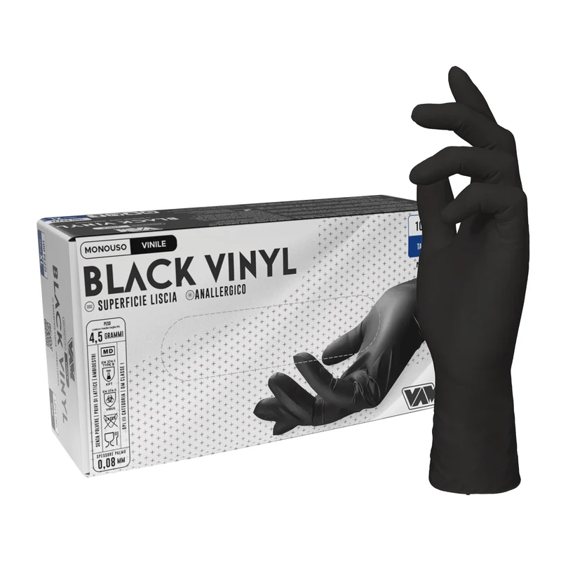 VAM Black Vinyl guanti monouso vinile nero - cartone 1000 pezzi