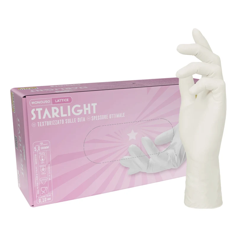 VAM Starlight guanti monouso lattice bianco - cartone 1000 pezzi