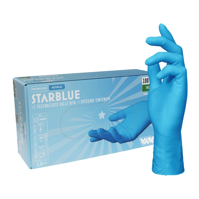 VAM Starblue guanti monouso nitrile blu - cartone 1000 pezzi