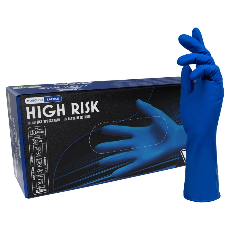 VAM High Risk guanti monouso lattice blu - cartone 500 pezzi