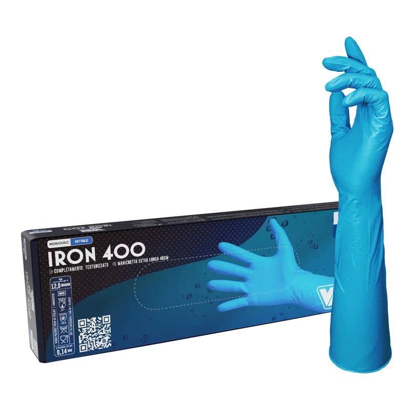 VAM Iron 400 guanti monouso nitrile blu - cartone 500 pezzi