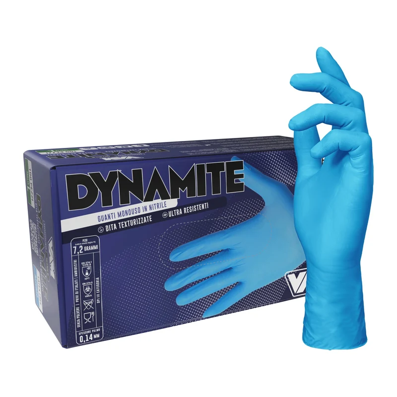 VAM Dynamite guanti monouso nitrile blu - cartone 1000 pezzi