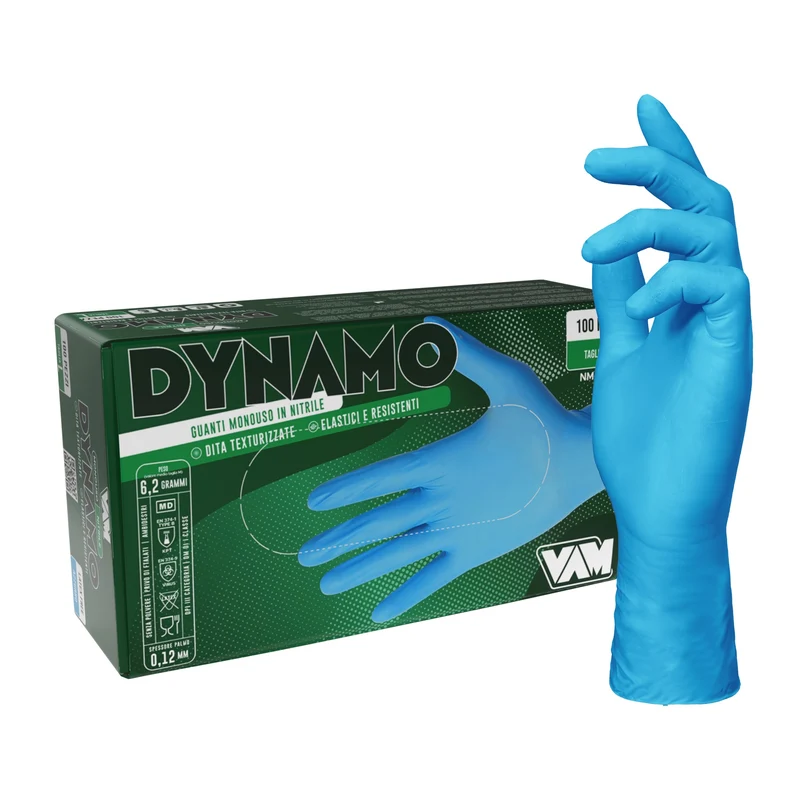 VAM Dynamo guanti monouso nitrile blu - cartone 1000 pezzi