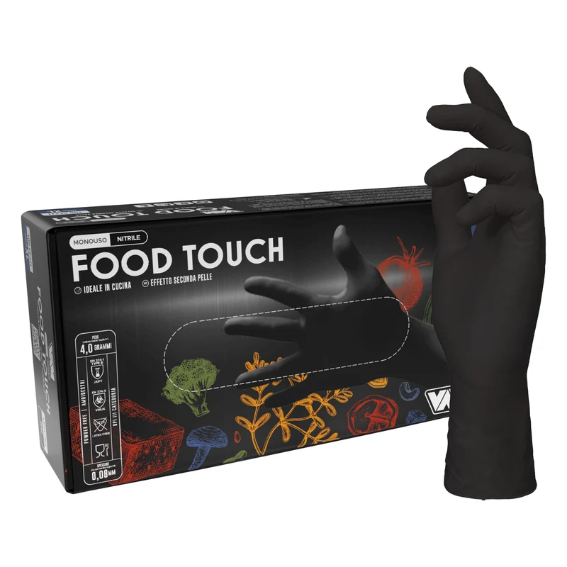 VAM Food Touch guanti monouso nitrile nero - cartone 1000 pezzi