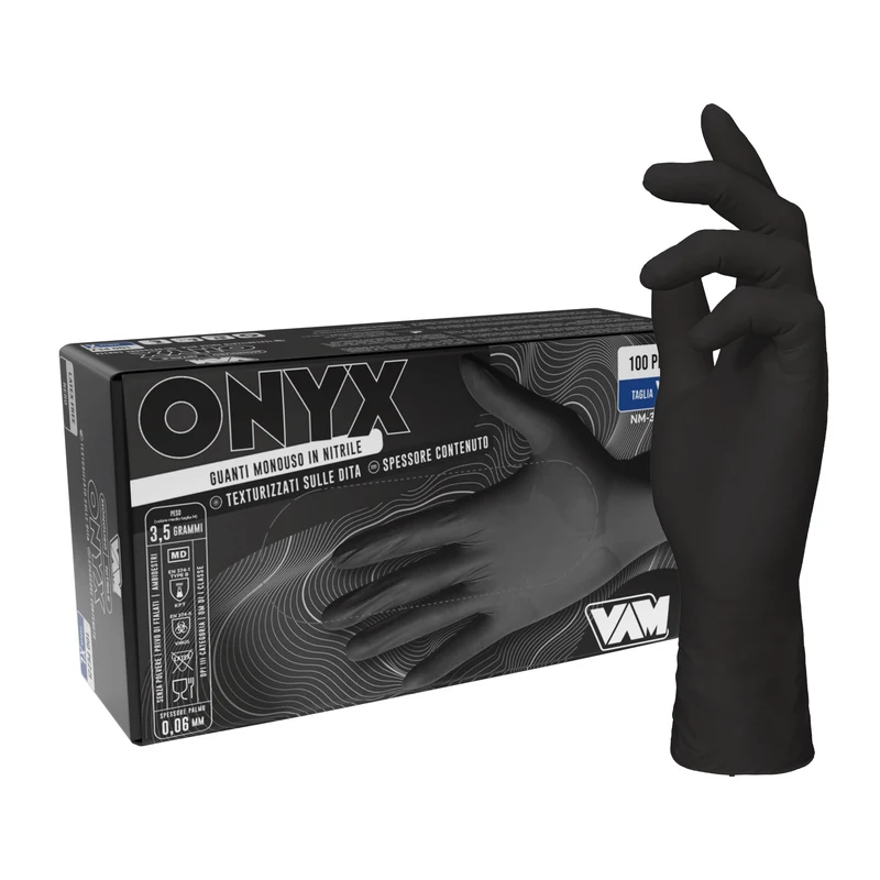 VAM Onyx guanti monouso nitrile nero - cartone 1000 pezzi