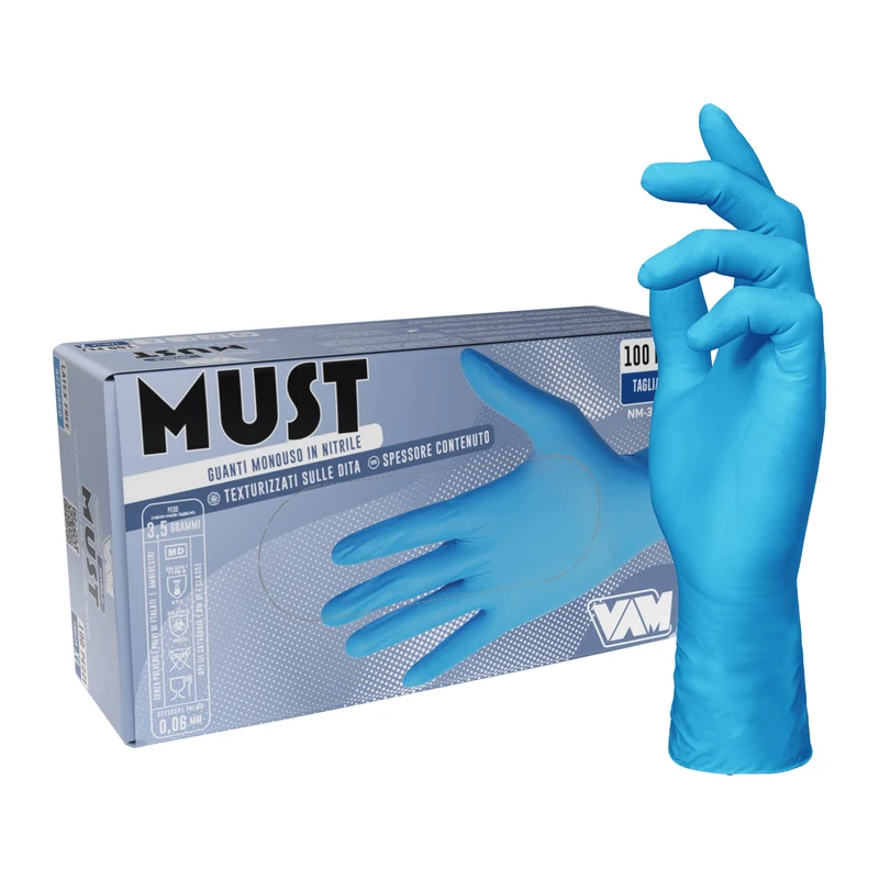 VAM Must guanti monouso nitrile blu - cartone 1000 pezzi