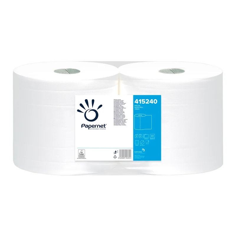 Bobina carta pura cellulosa 2veli 142m 600 strappi – Confezione 2 pz