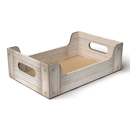 Cesta Vassoio Shabby Wood in Cartone 3 Misure | SOLEPLASTIC